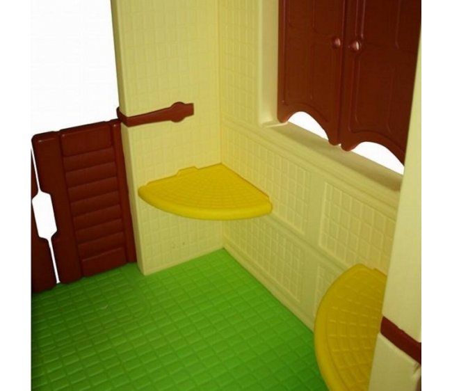 Игровой домик для детей Королевский с 2 окнами и 2 дверями, желтый  